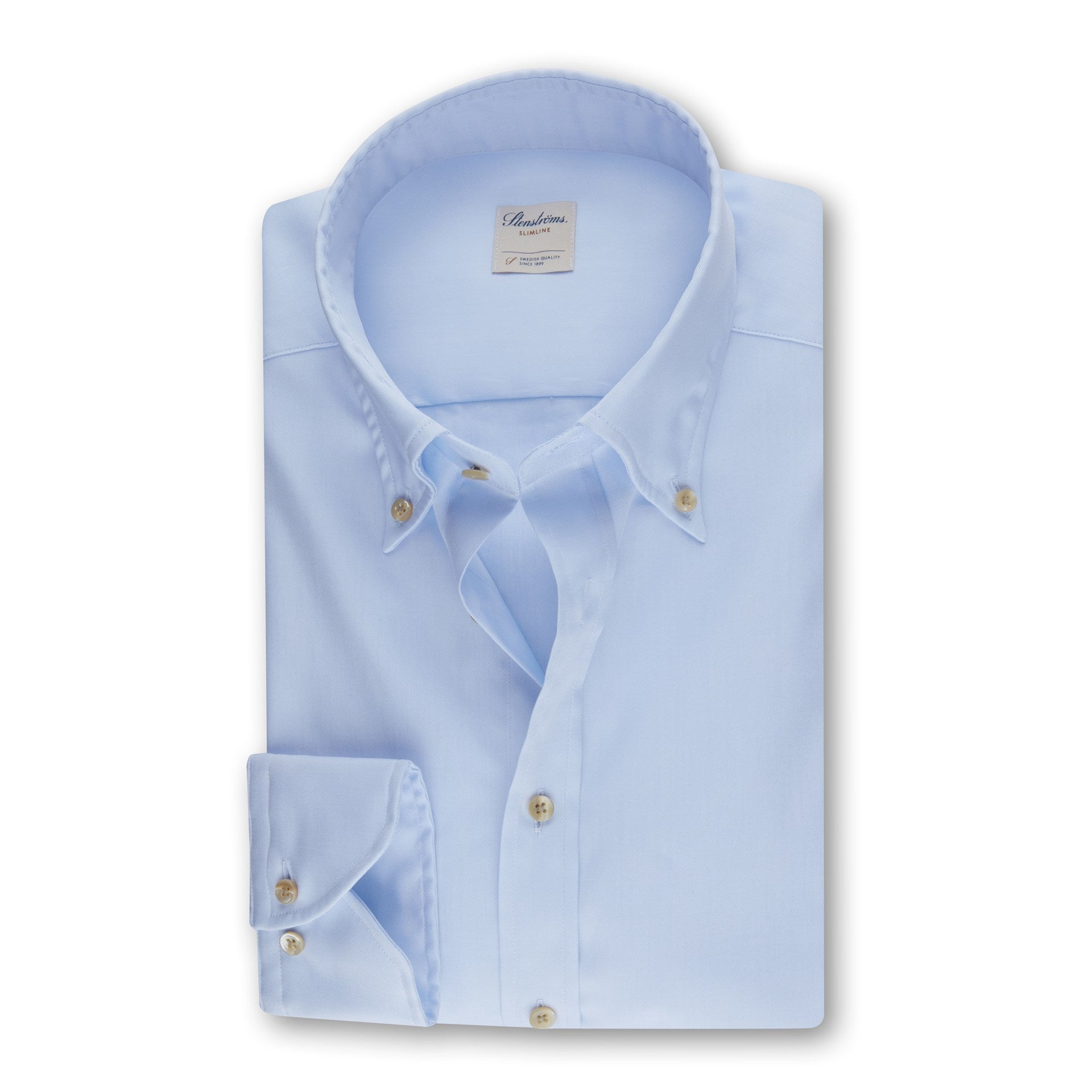 Casual Light Blue Oxford Shirt - Fitted Body Stenstroms